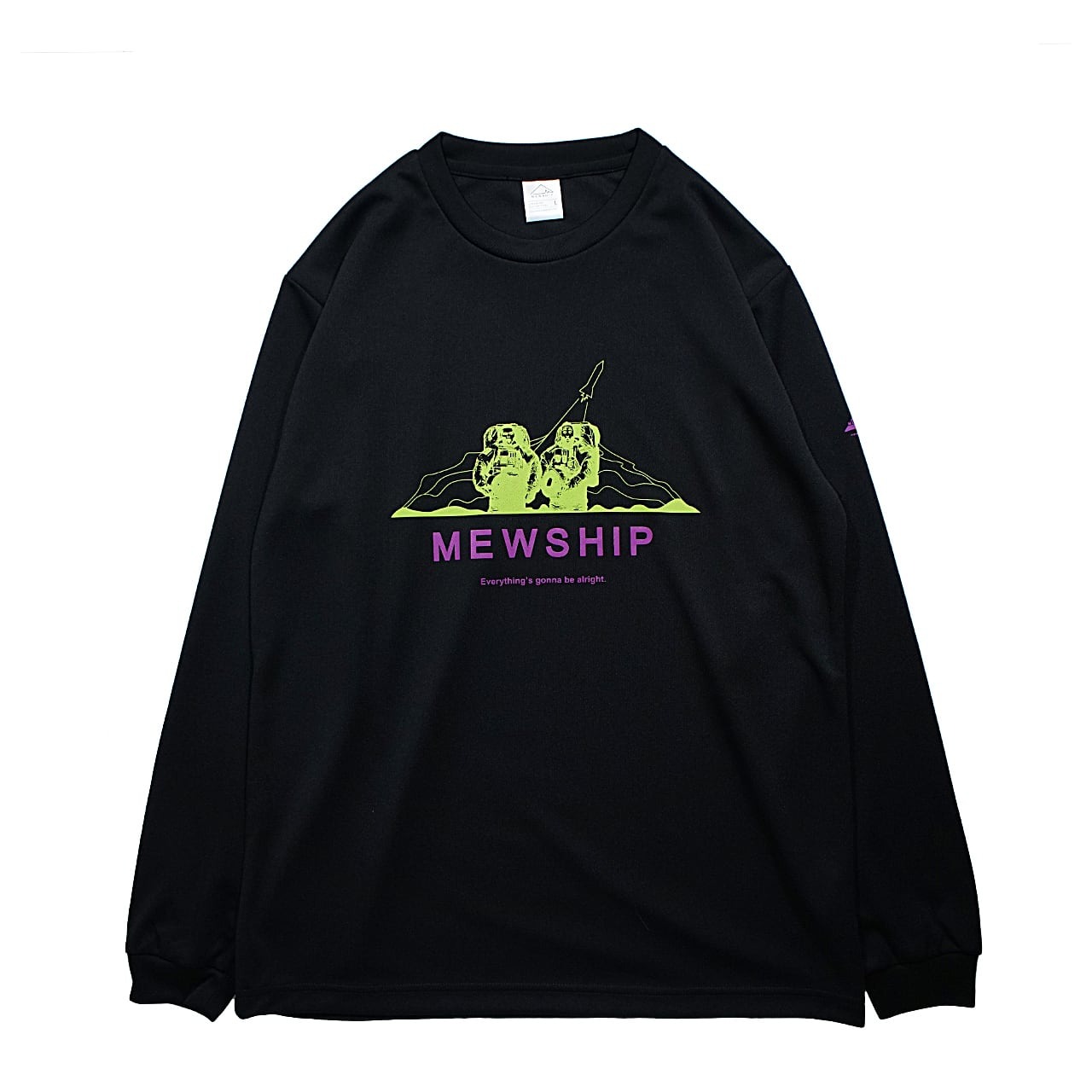 Mewship ロングTシャツ【HUSTON】Black×L.Green×Purple